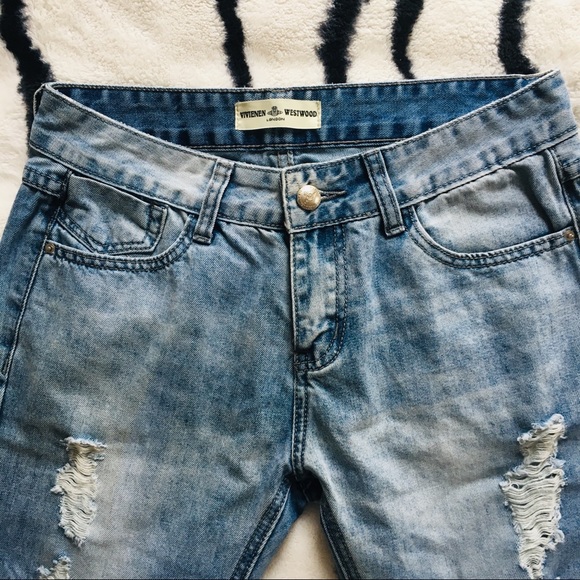 Vivienne Westwood Denim - Vivienne Westwood Light Distressed Boyfriend Jeans